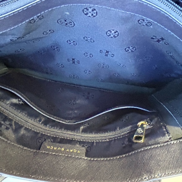 Tory Burch Robinson Leather Tote Bag in Navy Blue. Medium. Condition: very good - Picture 7 of 9